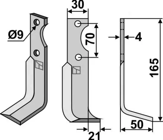 Fräsmesser 165x30mm, rechts